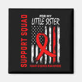 Vrouwen Red Little Sister Heart Disease Awareness  Magneet (Voorkant)