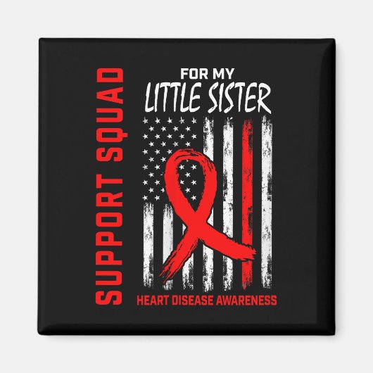 Vrouwen Red Little Sister Heart Disease Awareness  Magneet (Voorkant)