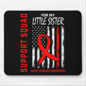 Vrouwen Red Little Sister Heart Disease Awareness  Muismat (Voorkant)