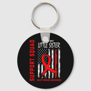 Vrouwen Red Little Sister Heart Disease Awareness Sleutelhanger