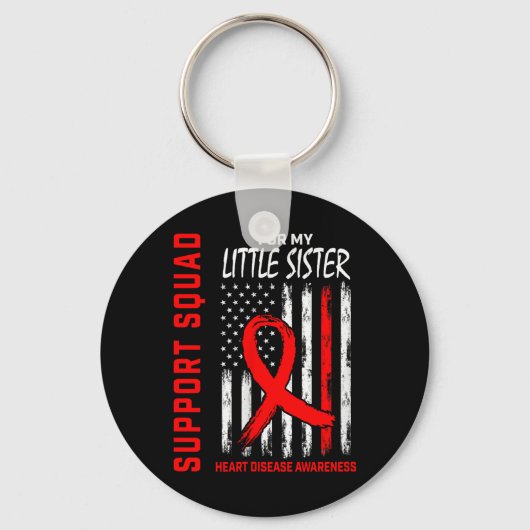 Vrouwen Red Little Sister Heart Disease Awareness  Sleutelhanger (Voorkant)