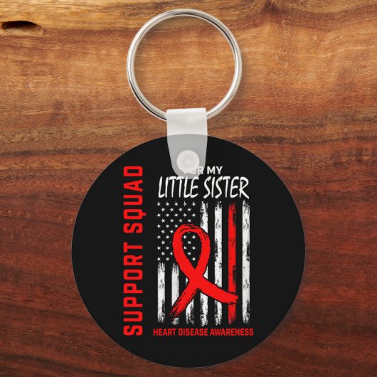 Vrouwen Red Little Sister Heart Disease Awareness  Sleutelhanger (Voorkant)