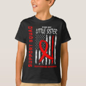 Vrouwen Red Little Sister Heart Disease Awareness  T-shirt (Voorkant)