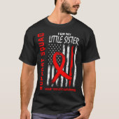 Vrouwen Red Little Sister Heart Disease Awareness  T-shirt (Voorkant)