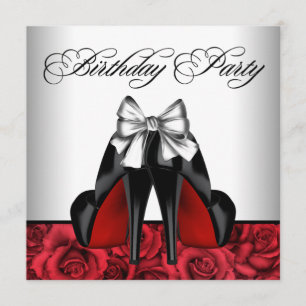 Vrouwen Red Rose Birthday Party Kaart
