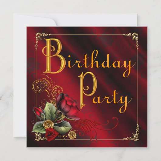 Vrouwen Red Rose Verjaardagsfeest Kaart (Voorkant)