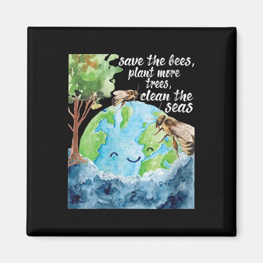 Vrouwen redden de bijen - milieubescherming magneet (Voorkant)