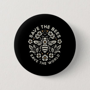 Vrouwen redden de bijen redden de wereld ronde button 5,7 cm
