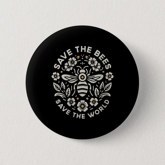 Vrouwen redden de bijen redden de wereld ronde button 5,7 cm (Voorkant)