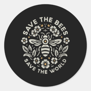 Vrouwen redden de bijen redden de wereld ronde sticker