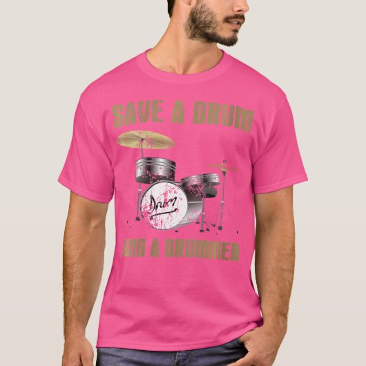 Vrouwen redden een drumknal een drummer T-shirt Ma (Voorkant)
