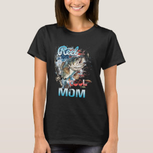 Vrouwen Reel Cool Mom Amerikaanse Vlag Funny Uncle T-shirt