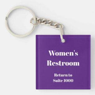 Vrouwen Restroom Return Suite Nummer Royal Paarse Sleutelhanger