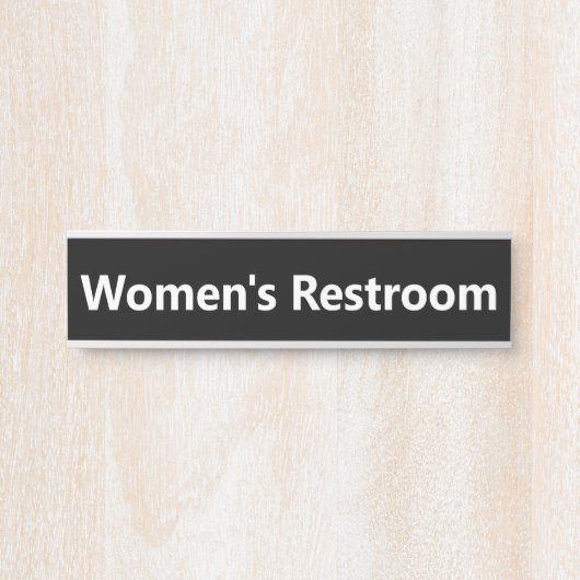 Vrouwen Restroom zwart-wit Deurbordje (Voorkant)