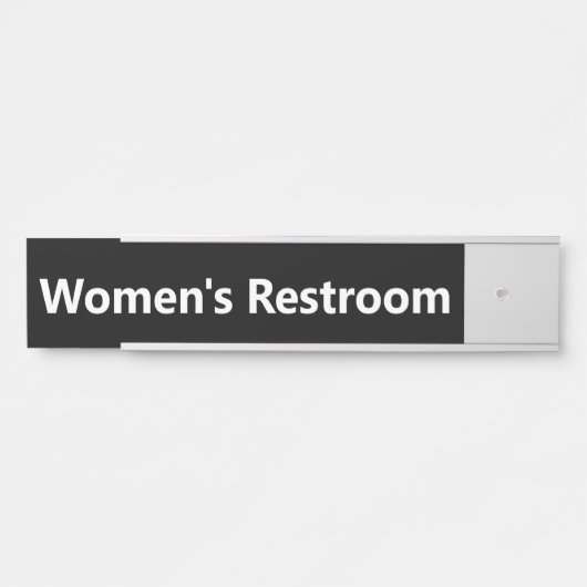 Vrouwen Restroom zwart-wit Deurbordje (Voorkant)