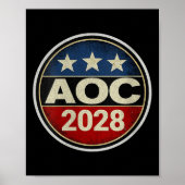 Vrouwen Retro AOC 2028 Vechten Oligarchie Protest  Poster (Voorkant)