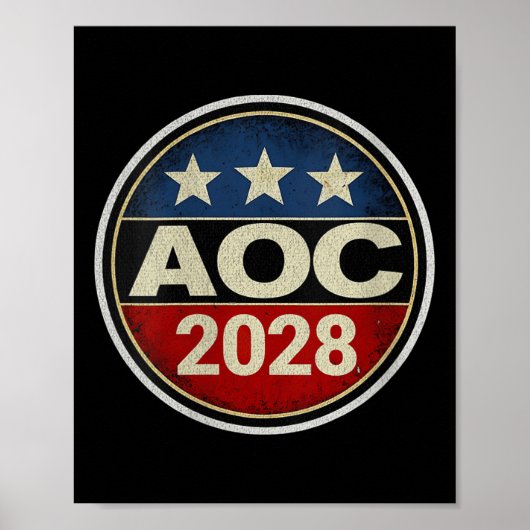 Vrouwen Retro AOC 2028 Vechten Oligarchie Protest  Poster (Voorkant)