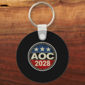 Vrouwen Retro AOC 2028 Vechten Oligarchie Protest  Sleutelhanger (Voorkant)