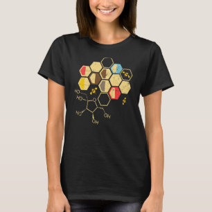 Vrouwen Retro Chemische Formule Honingraat Grappig T-shirt
