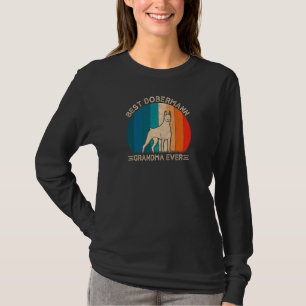 Vrouwen Retro Dobermann Hondenontwerp voor Oma MOT T-shirt