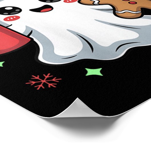 Vrouwen Retro Ghost Beanie Kerstvakantie Xmas C Poster (Hoek)