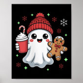Vrouwen Retro Ghost Beanie Kerstvakantie Xmas C Poster (Voorkant)