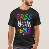 Vrouwen Retro Gratis Moeder Knuffels Regenboog LGB T-shirt (Voorkant)