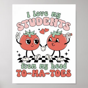 Vrouwen Retro Ik hou van mijn studenten Valentijn Poster
