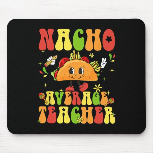 Vrouwen Retro Nacho Gemiddelde Leraar Waardering C Muismat (Voorkant)