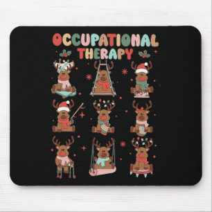 Vrouwen Retro Occupational Therapy Kerstmis Rendie Muismat