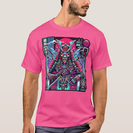 Vrouwen Retro Oni Cyberpunk Samurai Arts voor Bush T-shirt (Voorkant)