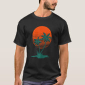 Vrouwen Retro Palmbomen Zonsondergang jaren tachti T-shirt (Voorkant)