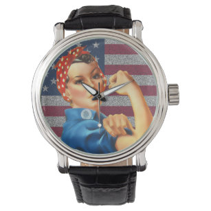 Vrouwen Retro Rosie de Riveter Watch Horloge