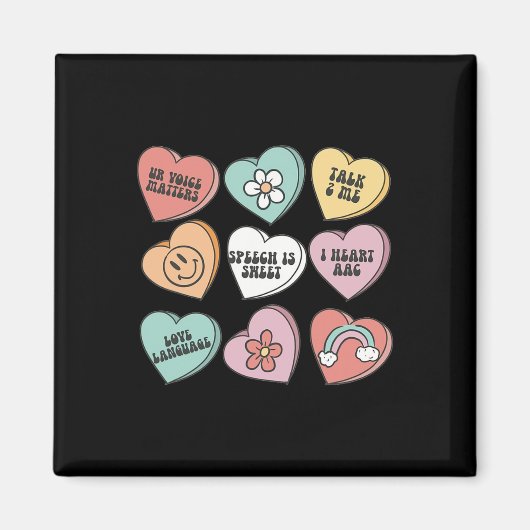 Vrouwen Retro Spraaktherapie Valentijn Hart Snoep  Magneet (Voorkant)