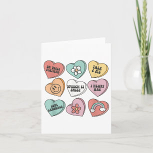 Vrouwen Retro Spraaktherapie Valentijnshart Snoep Kaart