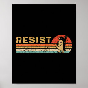 Vrouwen Retro Sunset Penguin Resist Penguins Prote Poster