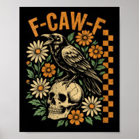 Vrouwen Retro Zwarte Kraai F-caw-f Zwarte Vogelsch