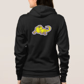 Vrouwen rits up jas in zwart hoodie (Achterkant)