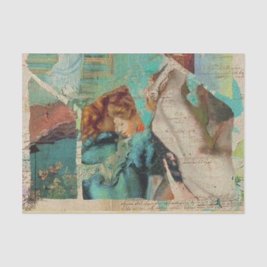  vrouwen Robuuste groene textielontvlechting Tissuepapier (Voorkant)