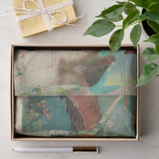  vrouwen Robuuste groene textielontvlechting Tissuepapier (Geschenk)