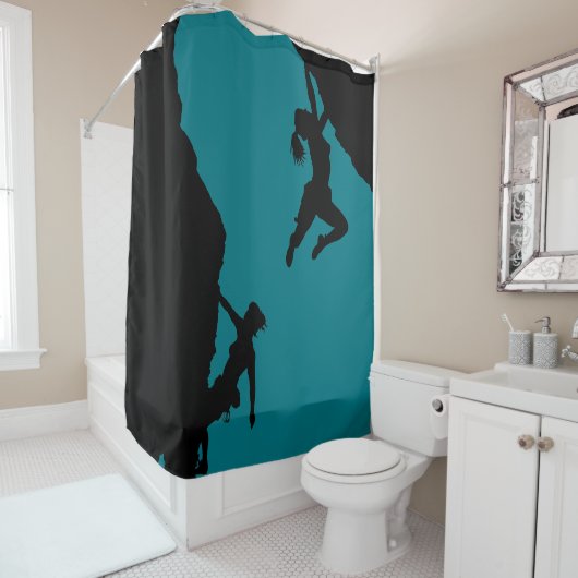 vrouwen rock klimmen douche gordijn (In situ)