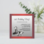 Vrouwen Rode Zebra 21ste verjaardagsfeest Kaart (Staand voorkant)