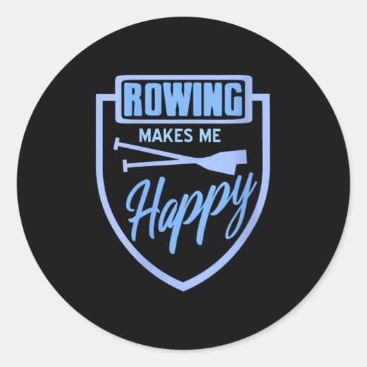 Vrouwen roeien brengt me vreugde watersport bemann ronde sticker (Voorkant)