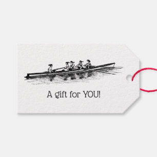 Vrouwen Roeien Roeiers Ploeg Team Watersport Zwart Cadeaulabel