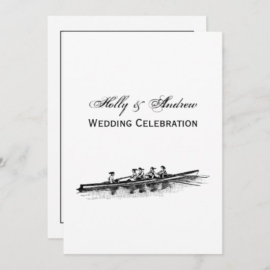 Vrouwen Roeien Roeiers Ploeg Team Watersport Zwart Kaart (Voorkant / Achterkant)