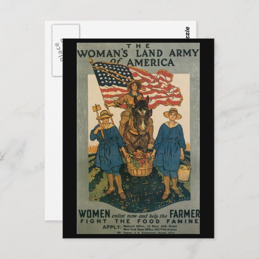 Vrouwen roepen Tweede Wereldoorlog in Briefkaart (Voorkant / Achterkant)