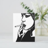 Vrouwen Roken Abstract zwart-wit Briefkaart (Staand voorkant)
