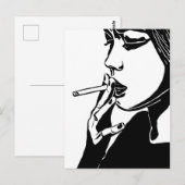 Vrouwen Roken Abstract zwart-wit Briefkaart (Voorkant / Achterkant)