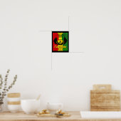 Vrouwen Rommelige Knot Juneteenth Vier Onafhankeli Poster (Keuken)