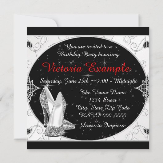 Vrouwen rood en zwart 70ste verjaardagsfeest kaart (Achterkant)